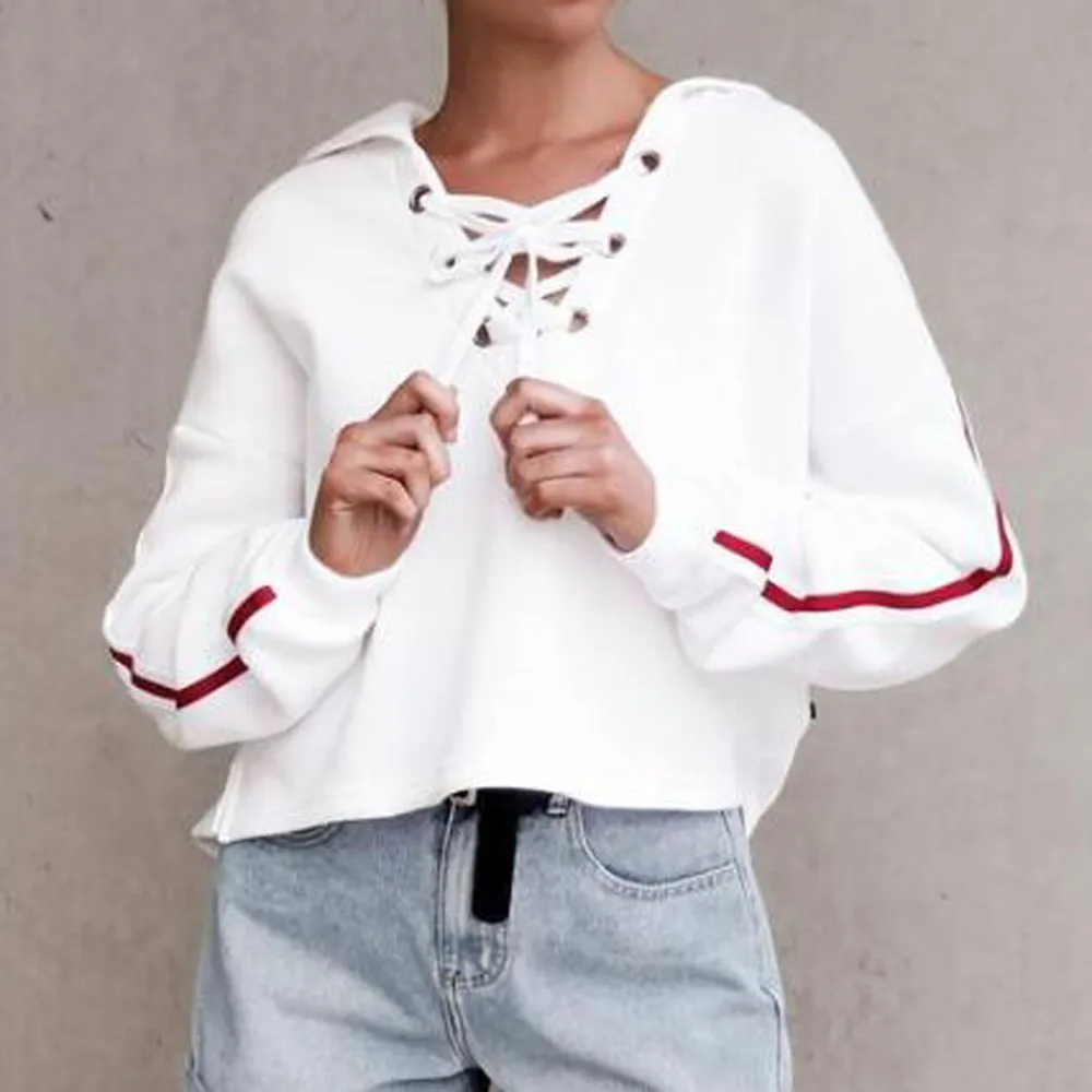 Женская однотонная блузка с длинным рукавом V образным вырезом и