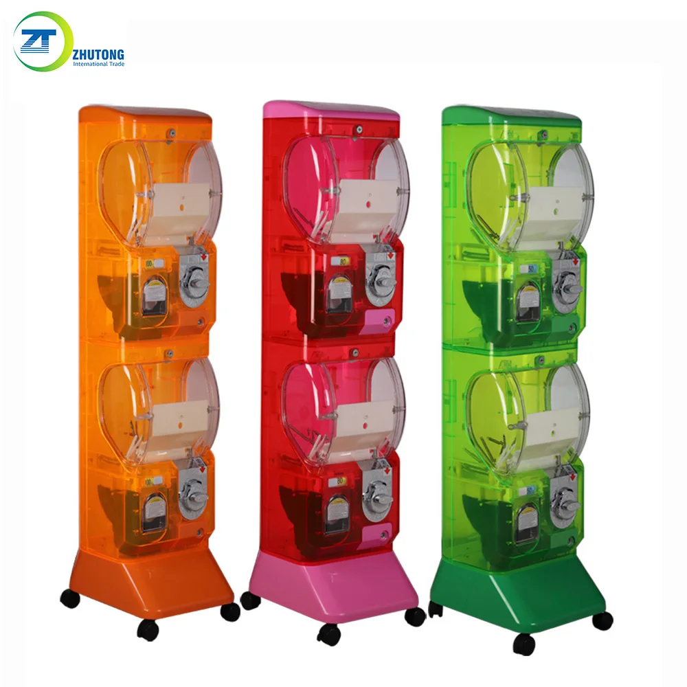 

Zhutong two layer gumball gashapon toy capsule vending machine automatic crystal funny capsule toy vending machine