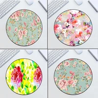 colorful six color plant flower round mouse pad 220x220x2mm wholesale computer pc office keyboard rubber non slip mat desk mat