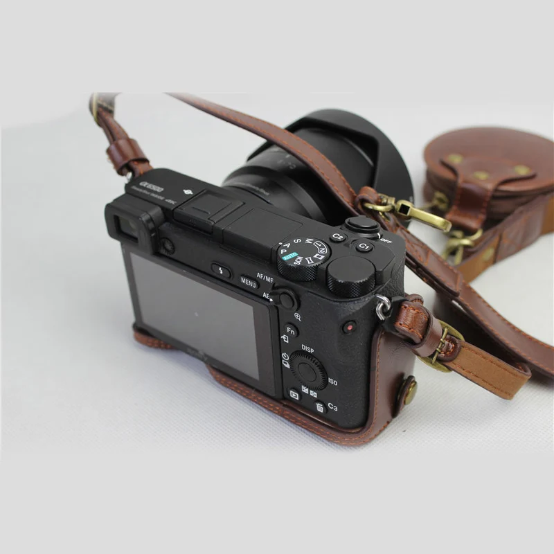 Портативный чехол из искусственной кожи для камеры Sony ILCE 6500 A6500 защитный с