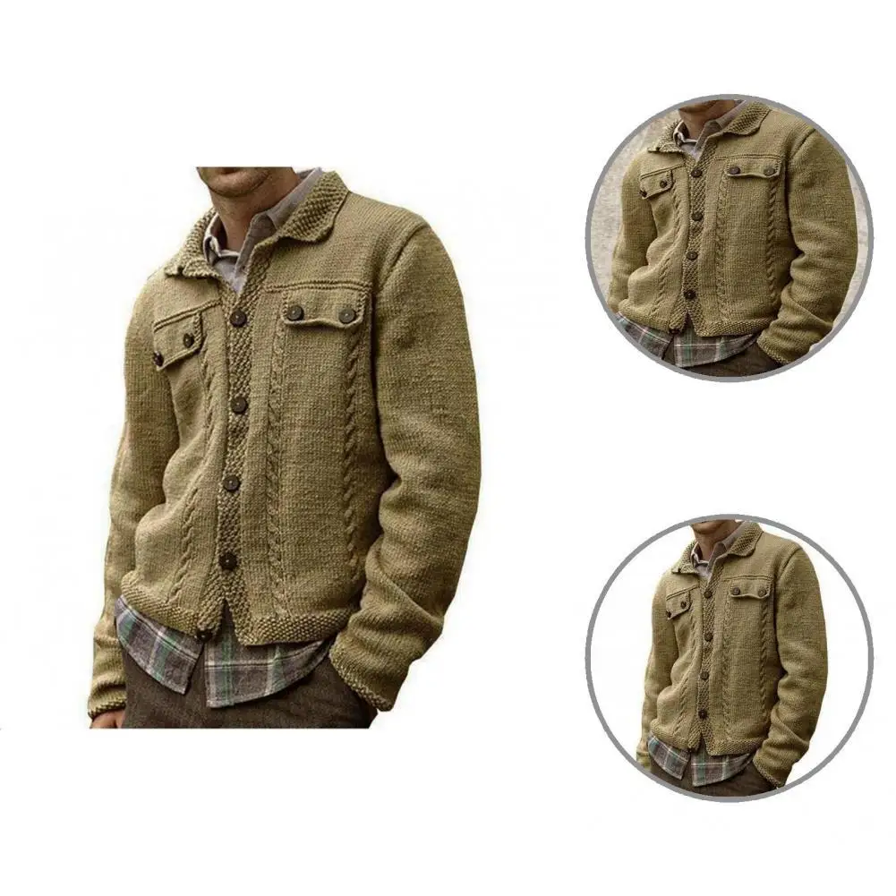 

Облегающий стильный Однотонный свитер на пуговицах, дышащий кардиган, мягкий свитер для повседневной носки