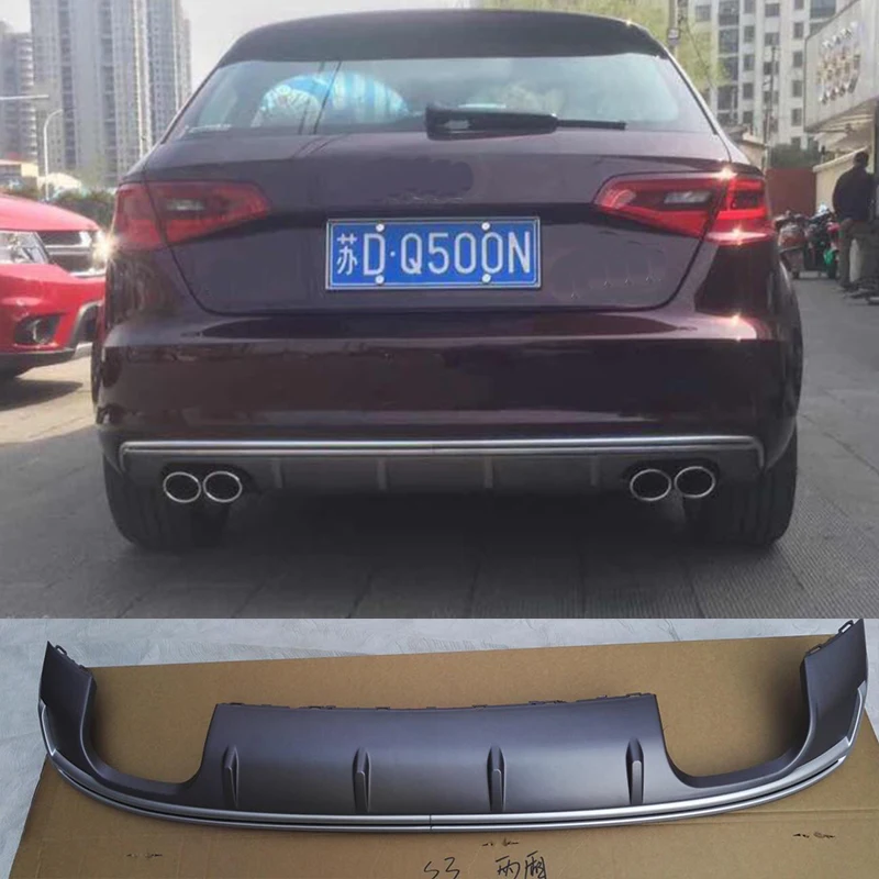 Стандартный задний диффузор для автомобиля A3 8 в спойлер губ выхлопной блеск из