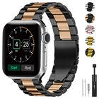 Металлический ремешок для Apple watch band 44 мм 42 мм 40 мм 38 мм, сменный Браслет из нержавеющей стали для iwatch 6 SE 5 4 3 2 1 band