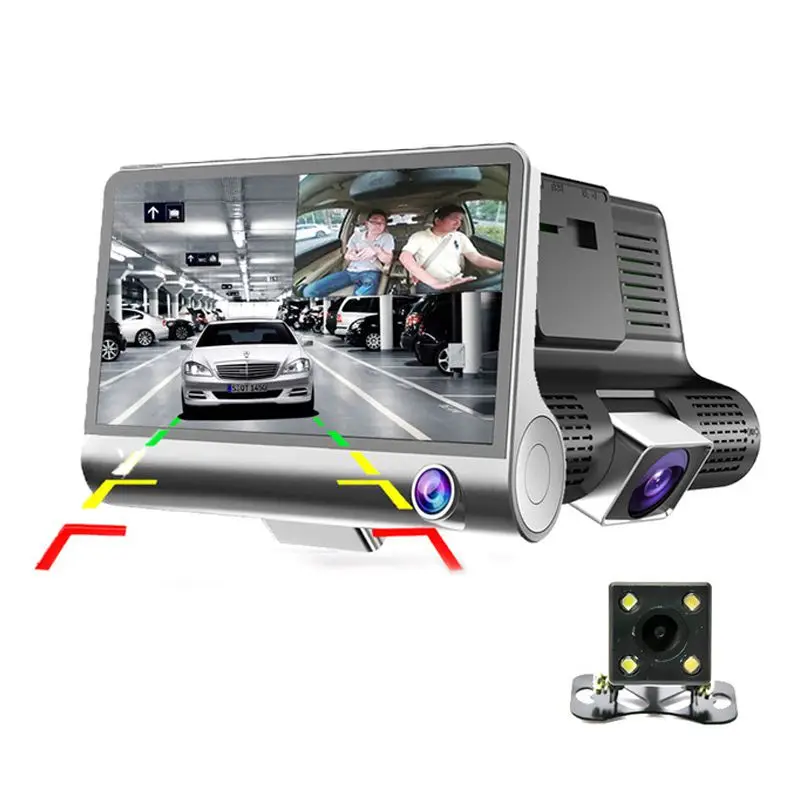 3 Камера s объектив 4 0 дюймов Dash Двойной заднего вида видео Регистраторы Full HD 1080P Cam