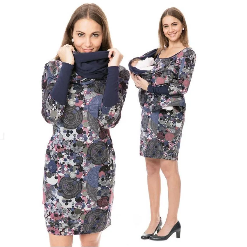 

Maternity Nursing T Shirt+Scarf Jacket Winter Autumn Pregnancy Clothes Pregnant Women Breastfeeding Sweater Fashion Printing Top