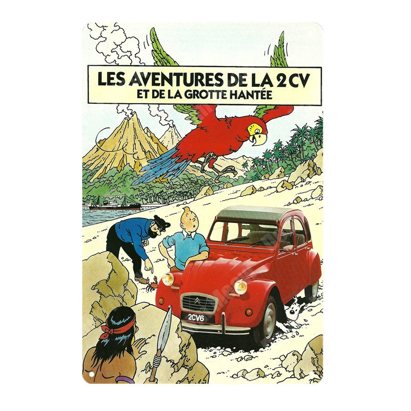 A Tintin мультфильм металлическая Оловянная вывеска Альфа арт живопись магазин настенный стикер домашний декор Tintin фильм плакат Бар Винтаж железные тарелки MN120 - Цвет: A