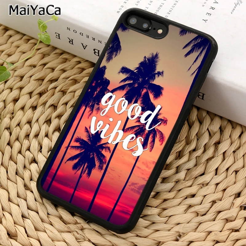 Чехол для телефона MaiYaCa с пальмами Good Vibes iPhone 14 X XR XS 11 12 13 Pro MAX 5 6 7 8 Plus Samsung S21 S22 ultra -