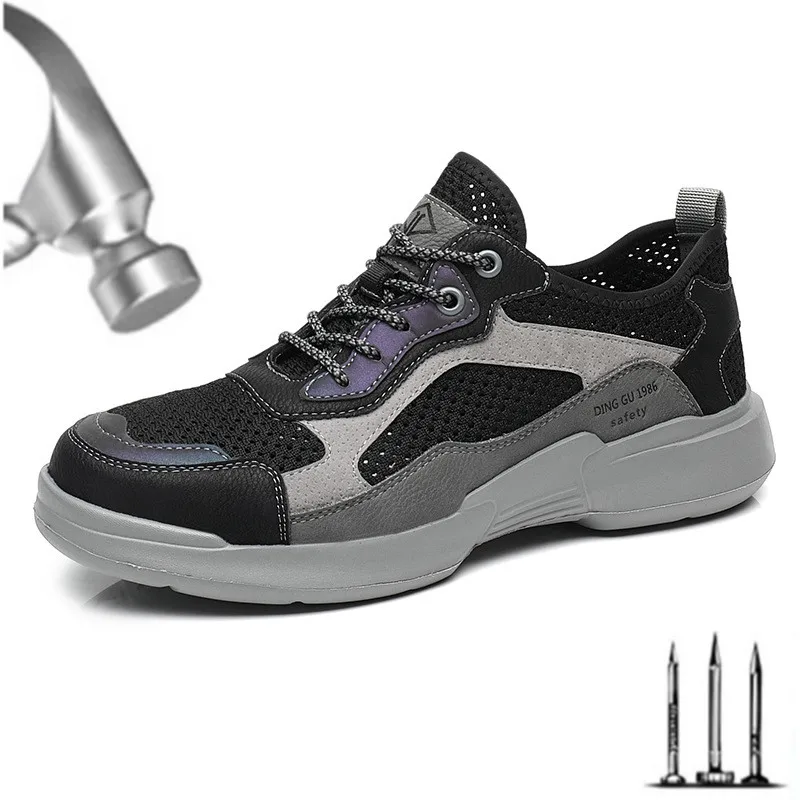 

Men Steel Toe Safety Shoes SRC Non-slip Working Security Protection Footwear Breathable Durable Hiking Sneaker