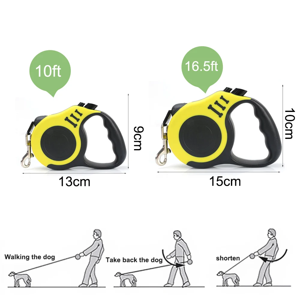 

3/5M Duurzaam Leash Automatische Intrekbare Nylon Kat Lead Uitbreiding Puppy Walking Running Lood Roulette Voor Honden