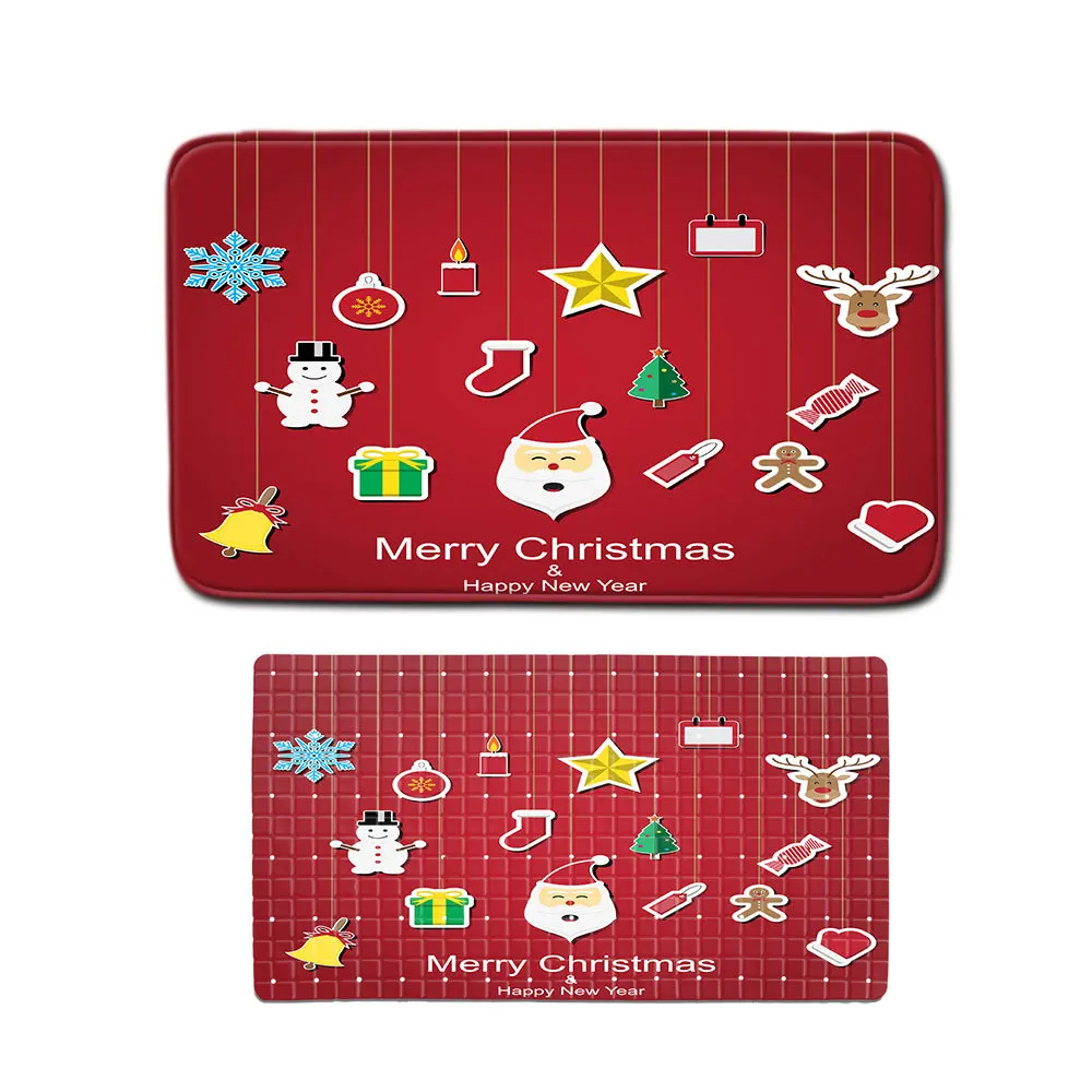 

Christmas Pattern Non-slip Carpet Bath Mat Floor Mat Foot Mat PVC Non-slip Mat