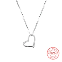 925 sterling silver radiant clear cz heart pendants necklaces for women family couple love gifts fine jewelry 2020 new fashion