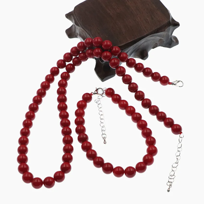 Удивительная цена Мода комплект ювелирных изделий из искусственного коралла