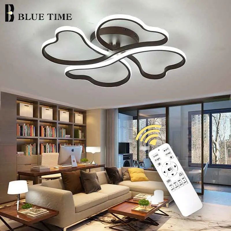 Современные светодиодные потолочные светильники для дома белая и кофейная