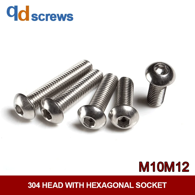 304 M10M12 внутренний шестигранный винт с круглой головкой болт из нержавеющей стали