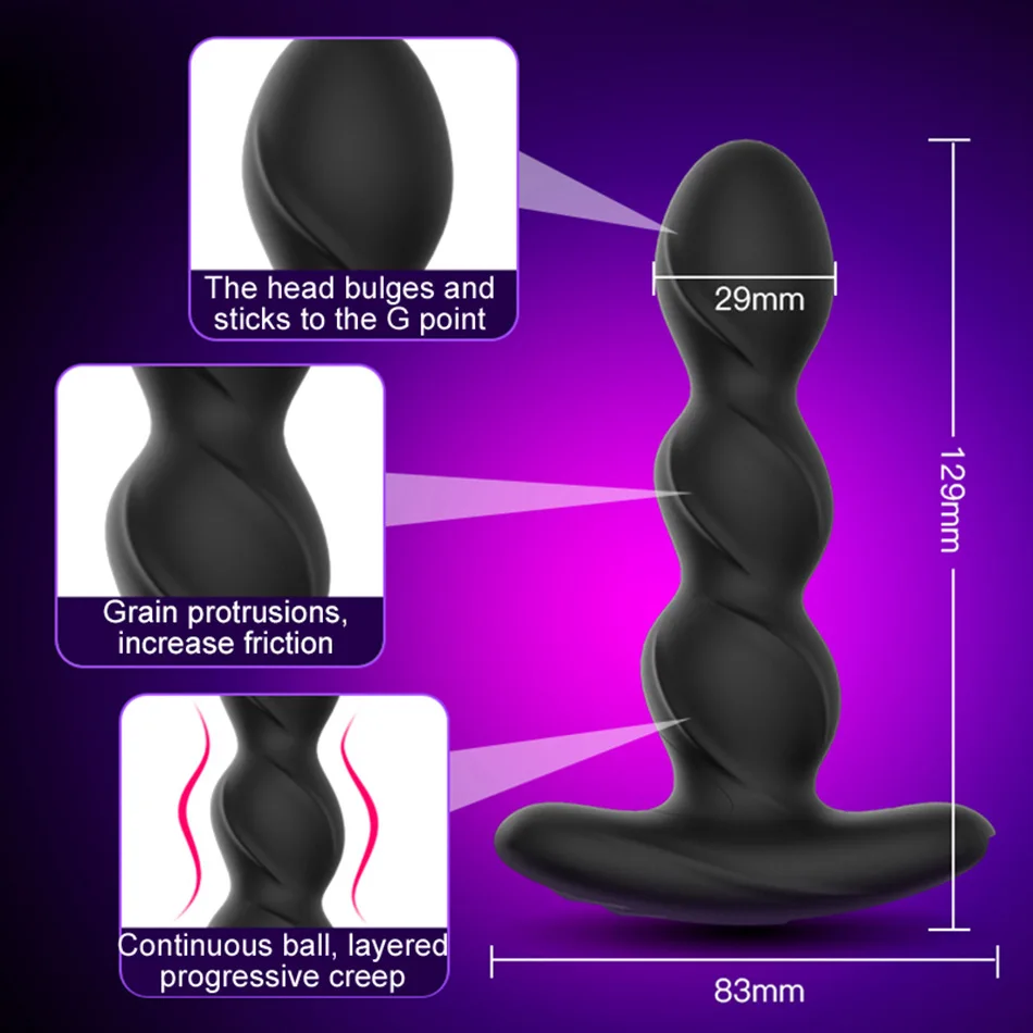 Анальная пробка для массажа простаты с электрическим током и пультом