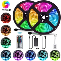 dcoo led strip lights 10m smd 3528 rgb rope lights color changing flexible tape light kit with 2444 keys ir remote controller