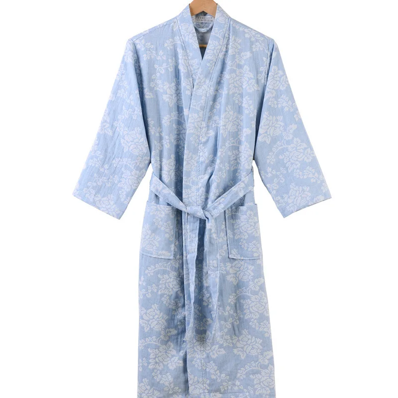 100% хлопок двойная Дека искусственная кожа Сексуальный банный халат женская