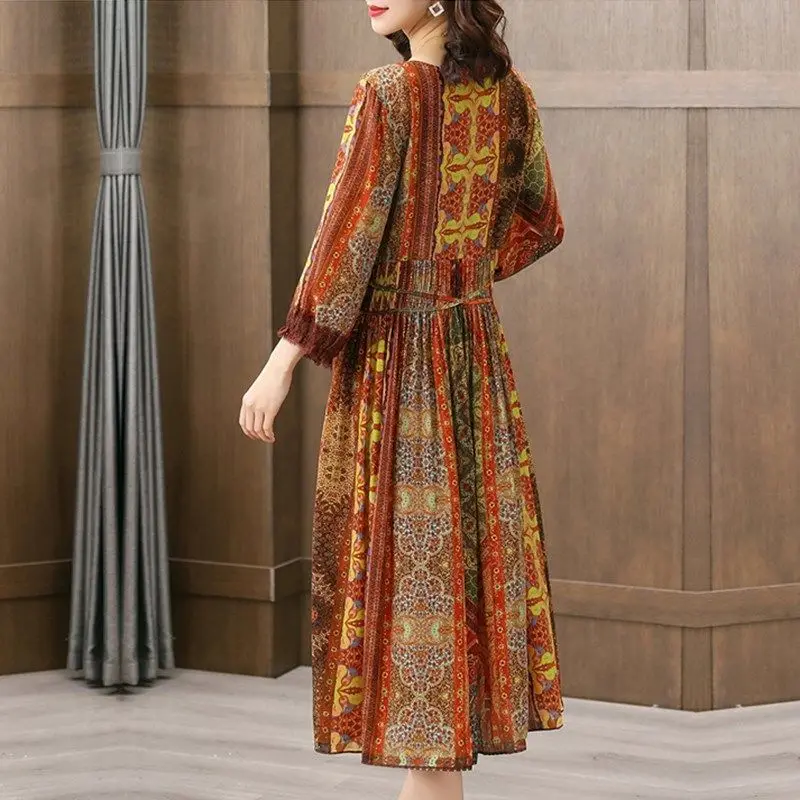 

Heavy Silk Dress Women's Long 2021 Spring Clothing New Temperament High End Mother Dress