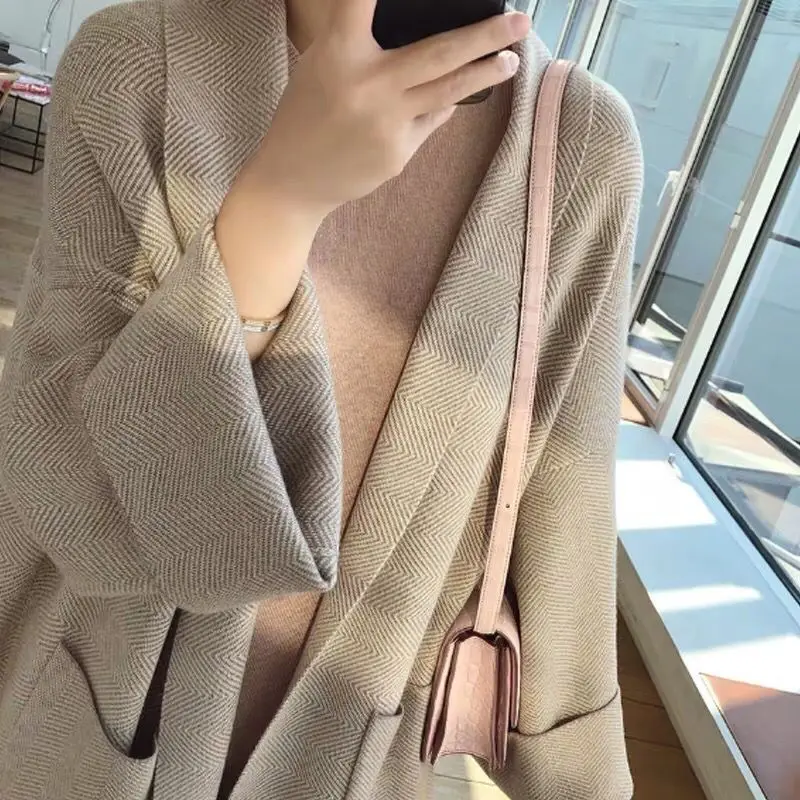 Women Fashion Knitted Cardigan Casual Ladies Elegant Lazy Style Long Sweater Female Comfort High Quality Coat Winter Spring New |