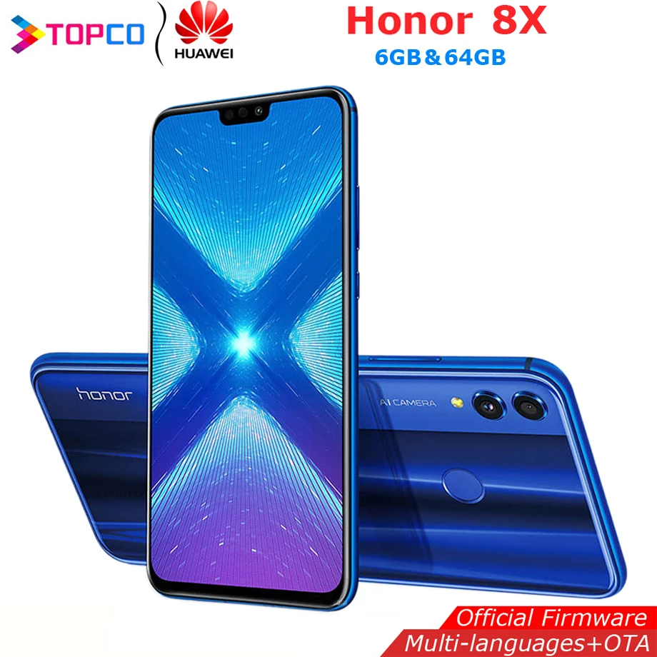 Honor 8X Оригинал Kirin 710 Восьмиядерный 6 5 '✠MP &amp 2MP 16MP 3400 mAh ram 6GB rom 64GB распознавание