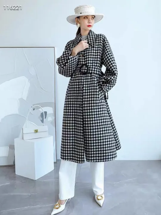 

Женское однобортное шерстяное пальто, Элегантное зимнее пальто из 2021-ной шерсти с регулируемой талией