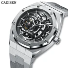 Мужские автоматические механические наручные часы-скелетоны с сапфировым стеклом, 100 м