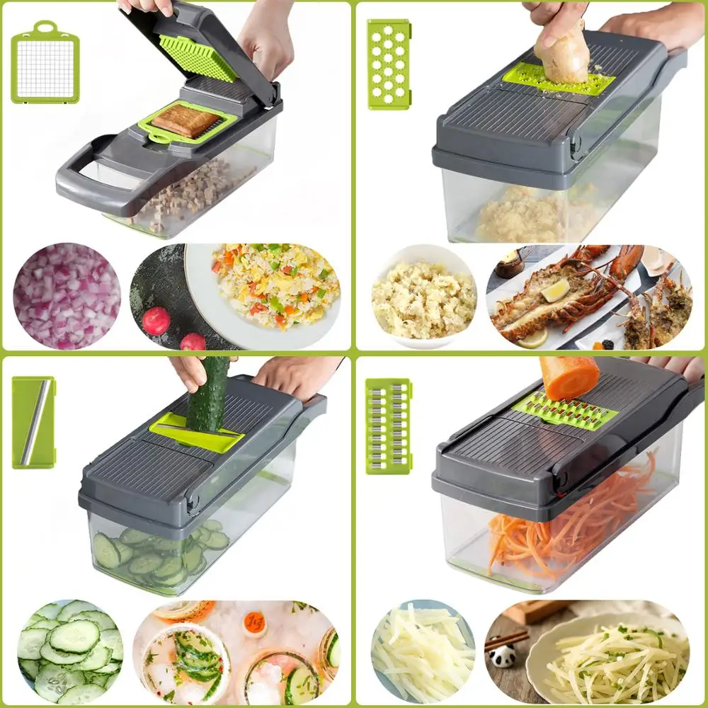 

7 in1 Multifunctional vegetables Cut Artifact Diced Potato Wire Cutter Grater Household Potato Chips Slicer Kitchen Grater