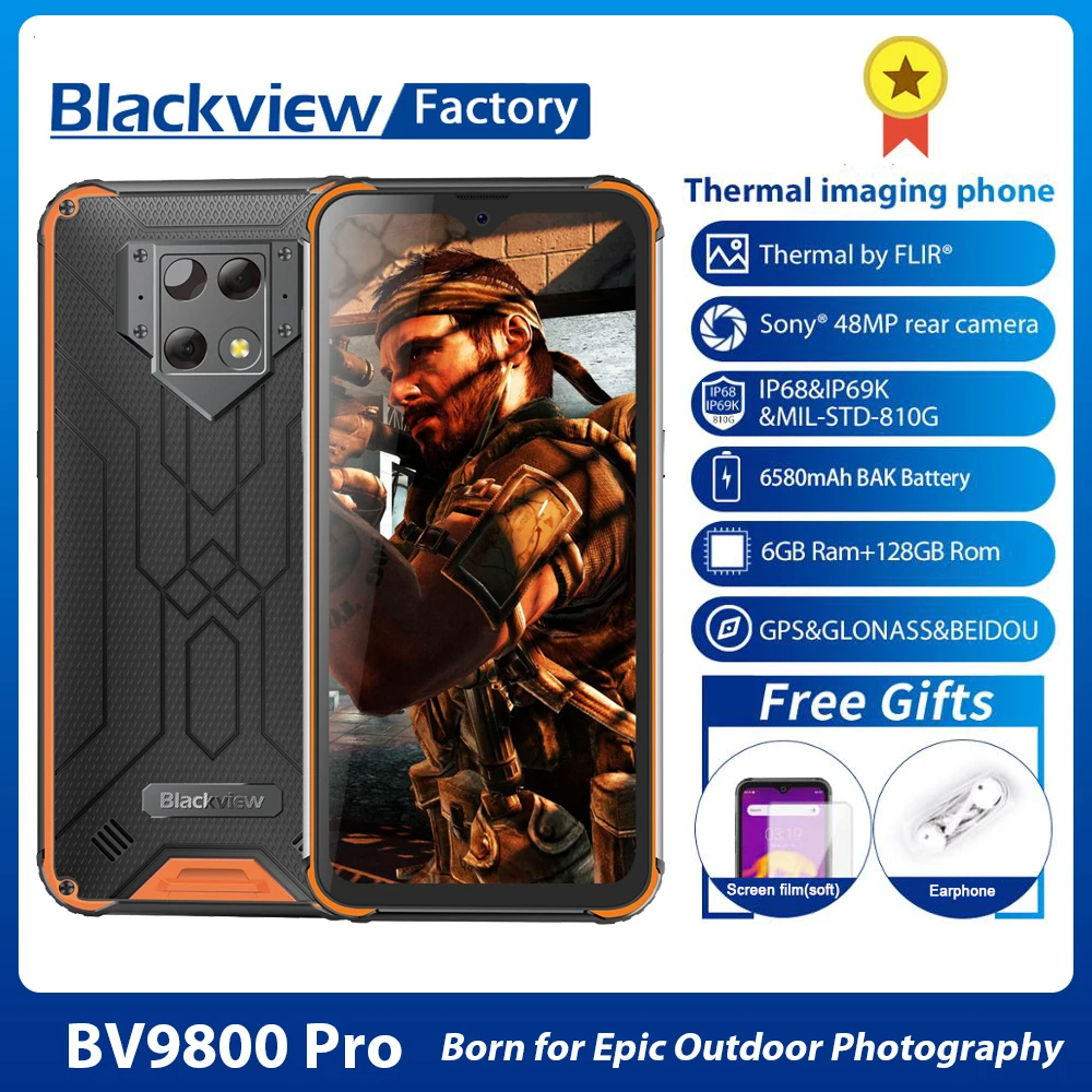Blackview BV9800 Pro первой глобальной Термальность Helio P70 смартфон 48MP Камера Android 9 0 6 ГБ + 128