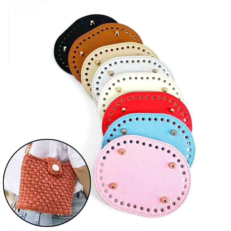 

Fashion Diy Hand-Woven Bag Hardware Accessories Cross Pattern Solid Color Round Bag Bottom 14.5Cm*11Cm Women Bags Accessories
