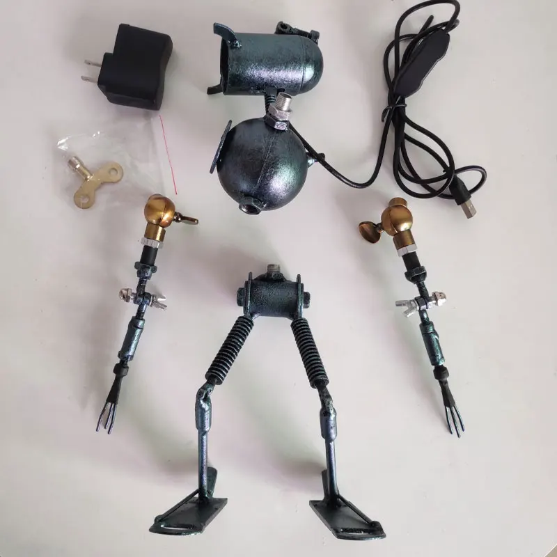 Лофт промышленная труба робот настольные лампы Винтаж Ретро железная