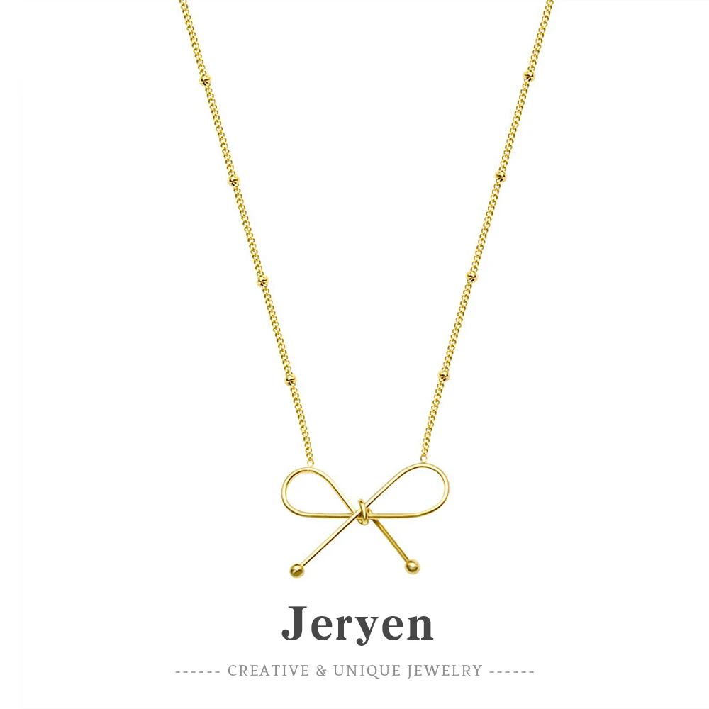 

Fashion Exquisite Ladies Bowknot Necklace for Women Gold Silver Rose Gold Color Jewelry Birthday Party Gift Lovely Lucky Girl