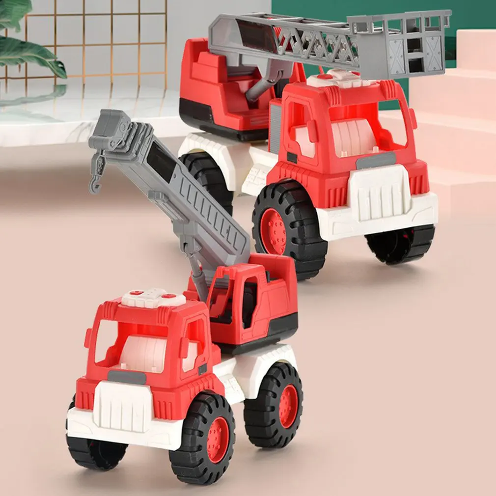 

Funny Children's Toy Sliding Power Tough Body Without Fear Of Collision Lifting Boom Rotatable Fire truck