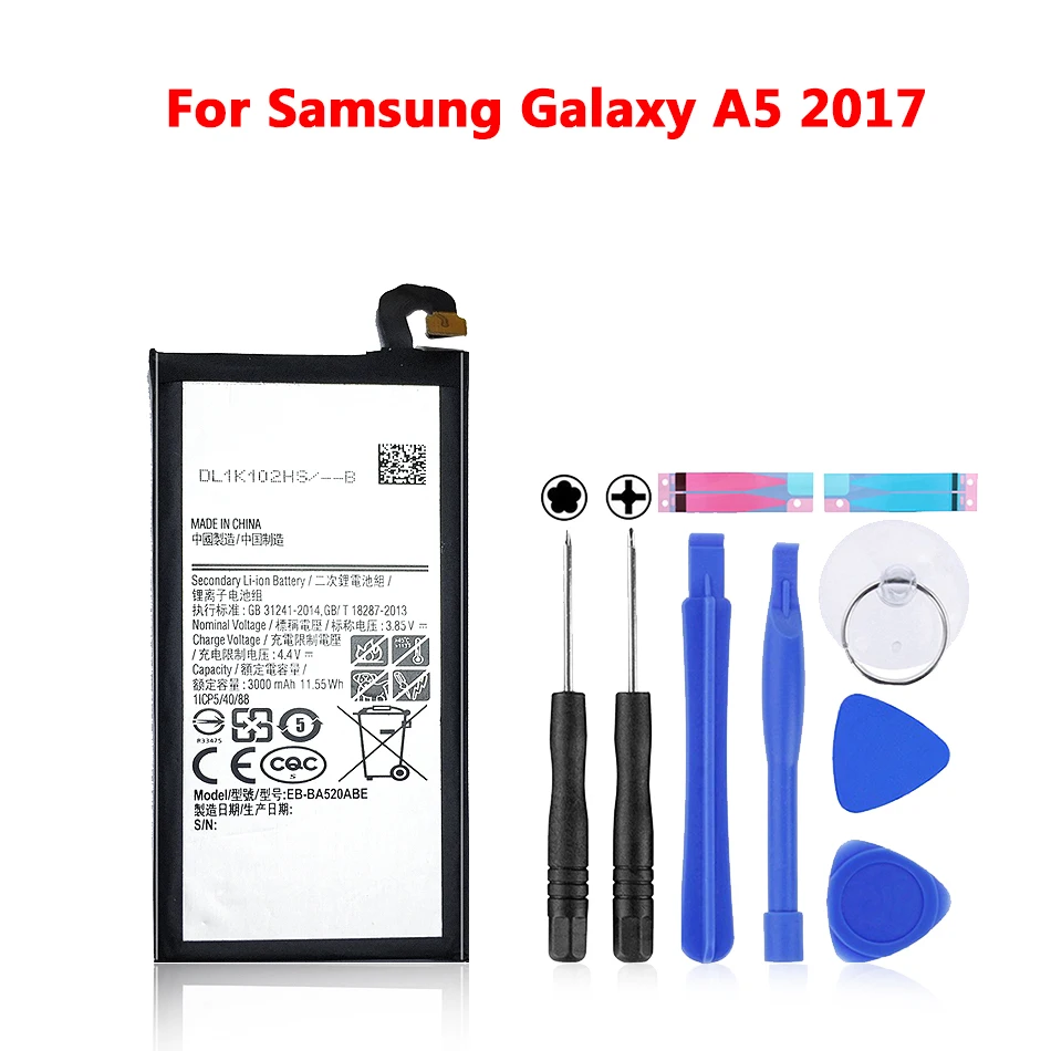 

Оригинальная запасная батарея для Samsung Galaxy 2017 Edition A5 2017 A520F, Оригинальная батарея для телефона, 5 шт.