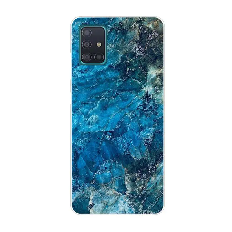 

Blue Marble Pattern Phone Case For Clear-Samsung S5 S6 S7 S8 S9 S10 S20 S21 Edge Plus E Fe Lite Cover
