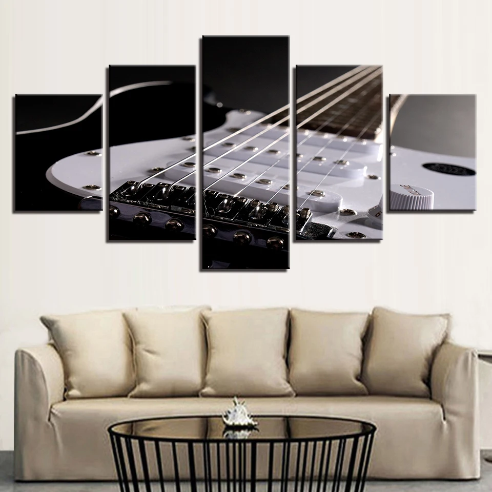 Плакат на холсте декор для гостиной 5 шт. струны электрической гитары картины