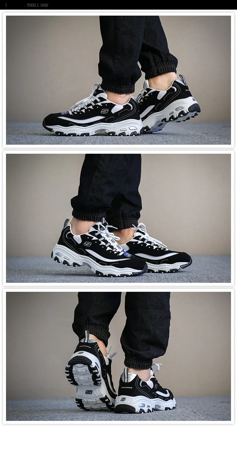 Skechers/мужские кроссовки; D'LITES; повседневная обувь на платформе; Мужская прогулочная обувь; кроссовки с дышащей сеткой; Мужская обувь; 52675-BKW