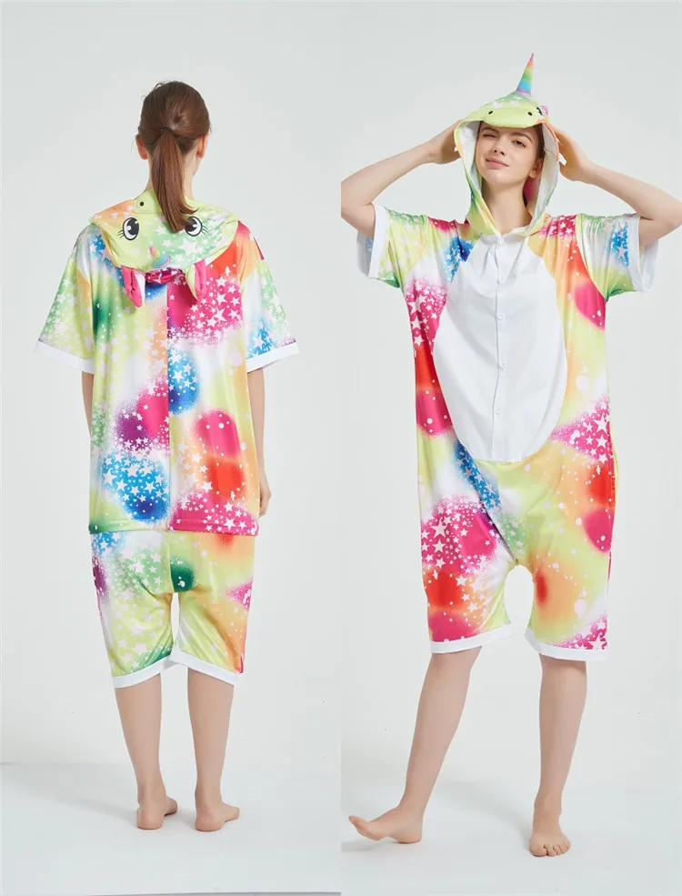 Пижама для детей и взрослых с милым единорогом пижамы мультяшными животными