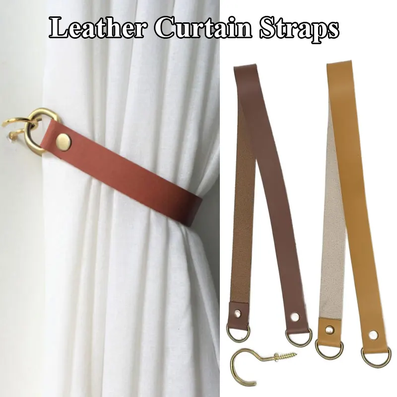 

Curtain Holdback Rope Leather Curtain Straps Durable Wear-resistant Curtain Accessories Solid Color Decorative Straps