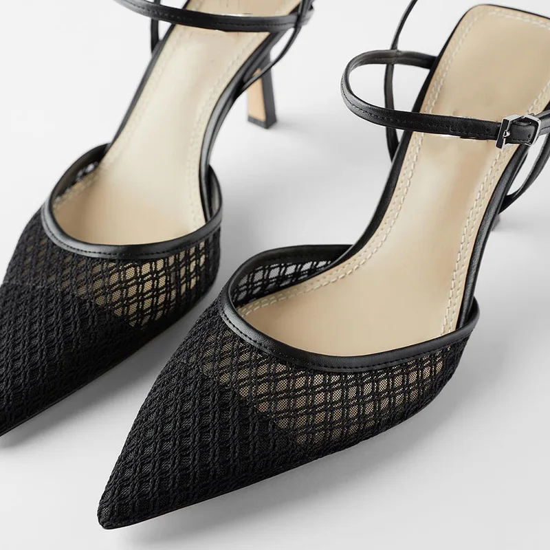 

Women's Sandals Fine Heel Heel Sandals Pointed Toe Mesh Slingback Sandals for Women Party Shoes Shoes Elegant Pumps Shoes