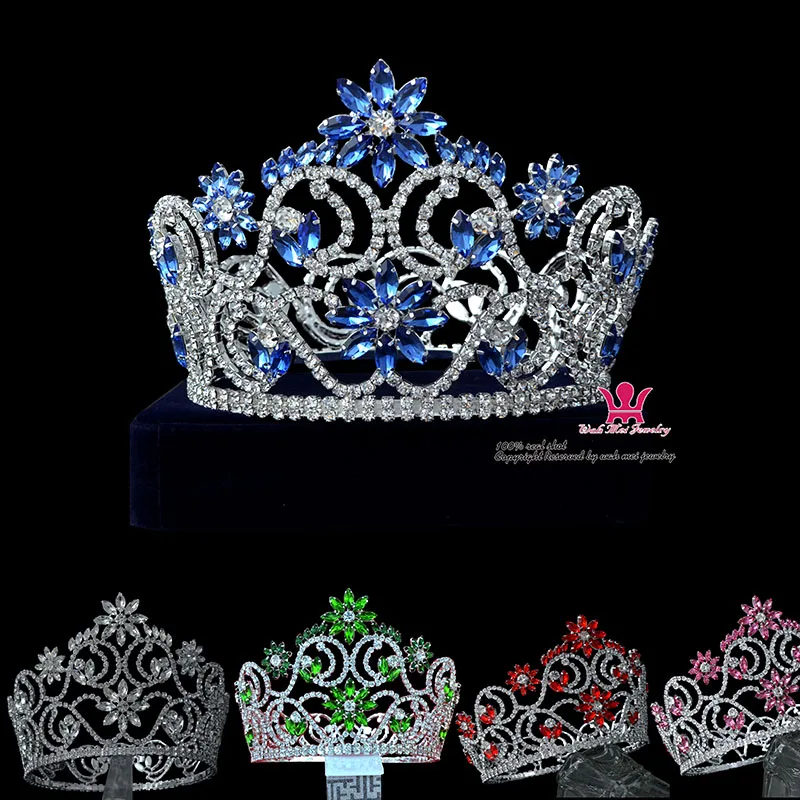 Ladies Bridal Wedding Tiara Award Ceremony Big Crown Selection Hairdressing Crown Hair Accessories Queen Crown Rhinestone Fashio