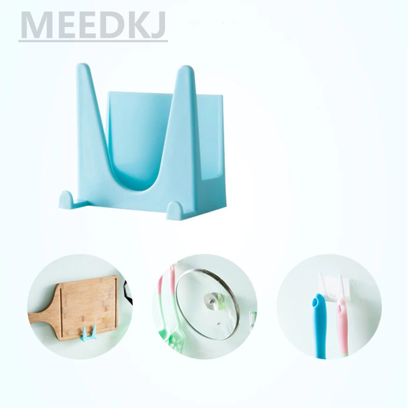 1PCS Wall housekeeper plastic kitchen pot shell cover oil tools stand Kitchen double-sided adhesive multi-purpose sponge storage | Дом и сад