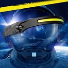 COB LED head светильник sensor USB Перезаряжаемый головной светильник flash светильник work светильник