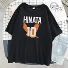 Футболка женская модная мягкая футболка одежда Аниме Haikyuu Hinata Shoyo с принтом цифр летние хип-хоп футболки оверсайз повседневный мужской топ