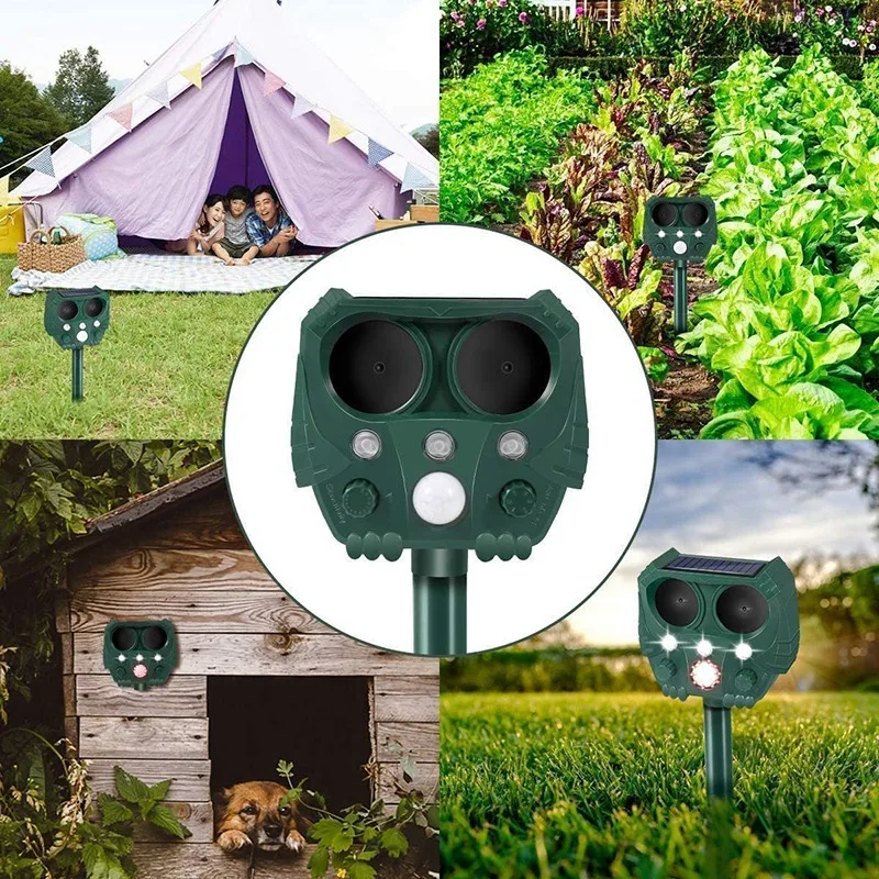 

Dog Cat Repellent Ultrasonic Pest Repellent with Motion Sensor and Flashing Lights Outdoor Garden