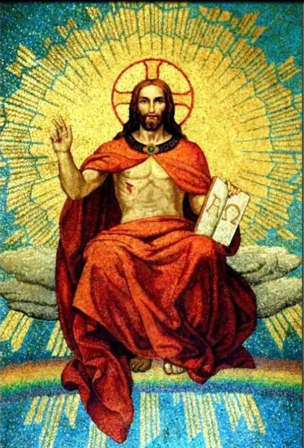 Шелковый постер с изображением короля Иисуса мира и одного современного