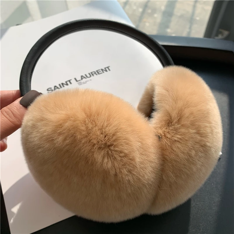

Rex Rabbit Hair Earmuffs Female Autumn And Wintre Warm Earmuffs Simple Real Fur Ear Covering Ear Warm And Retracble