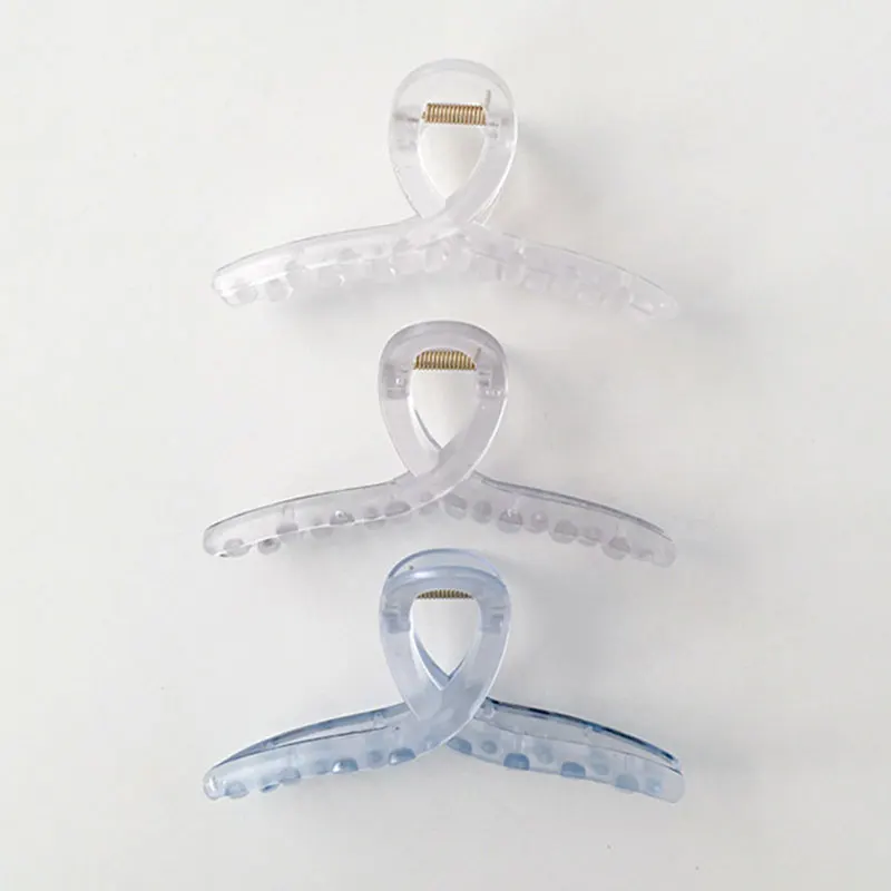 

2021 New Spring Summer Simple Candy Color Acrylic Transparent Frosted Hair Claw for Women Hair Clips Accessories Headwear Gift