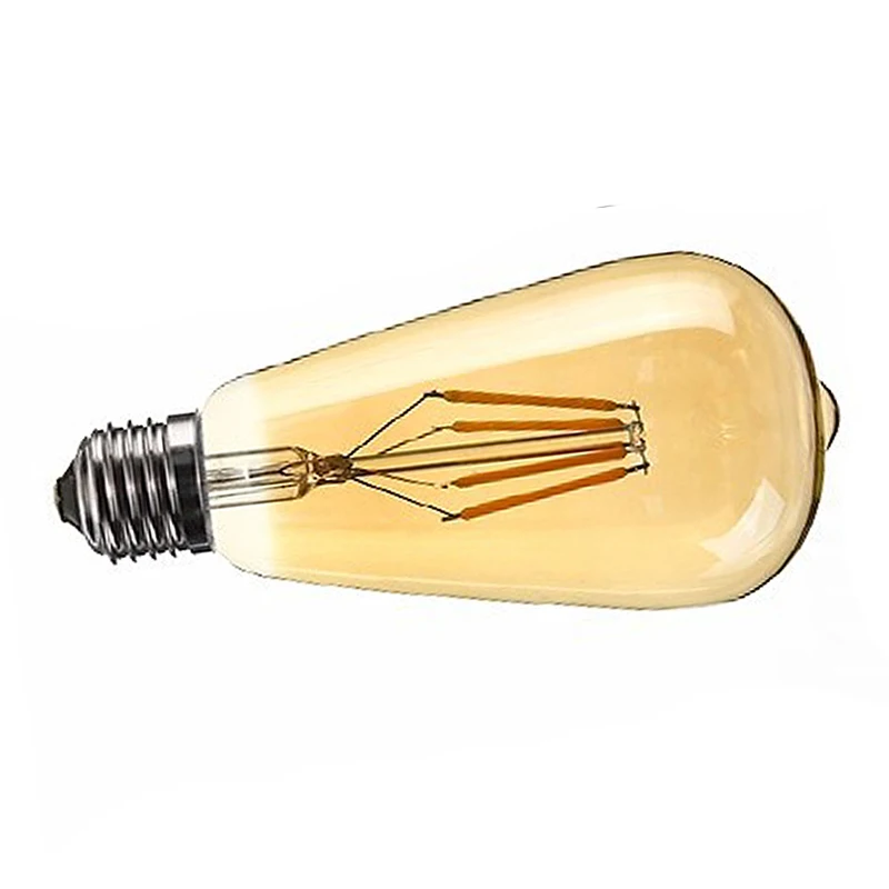 Dimmable E27 4W Ретро винтажный Филамент ST64 COB светодиодный светильник лампа Цвет