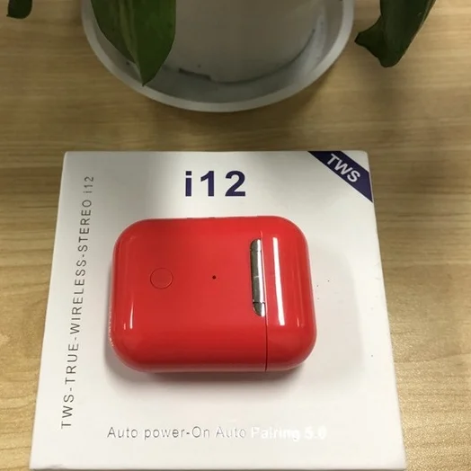 I12 red I10 TWS Bluetooth беспроводные наушники стерео объемное шумоподавление 2 шт. затычка для ушей Автоматическое Сопряжение подходит для Apple samsung - Цвет: I12 red