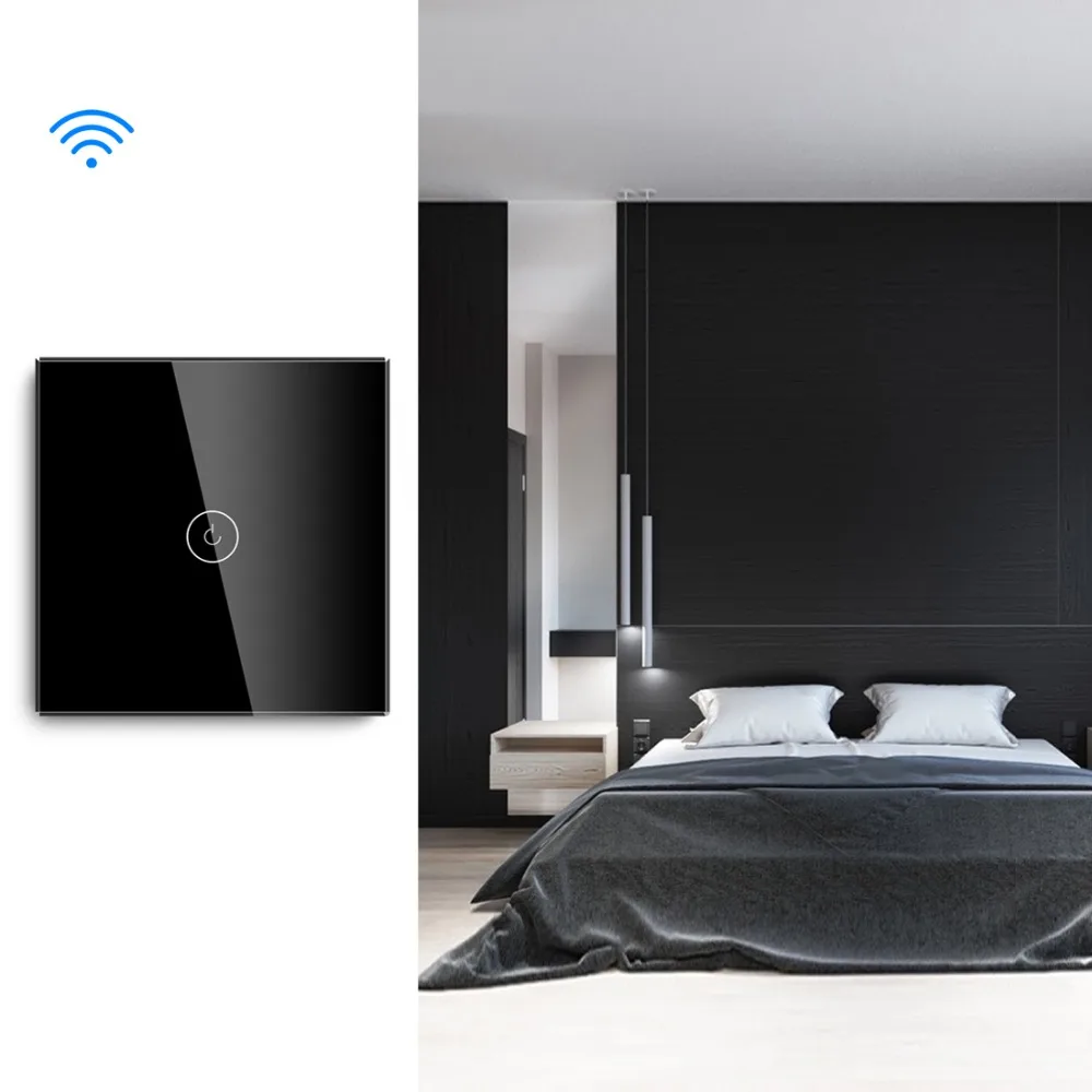 BSEED, ЕС, сенсорный Wi-Fi светильник, 1 комплект, 1 способ, умный переключатель, беспроводной Wifi переключатель, белый, черный, золотой цвета, для умного дома